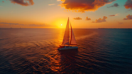 Friends enjoying a glass of champagne and wine on a sailboat at sunset, summer concept vacation concept holidays