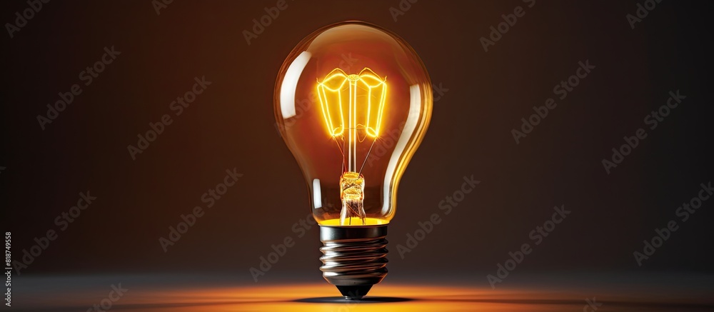 Poster stock photo image of a simple bulb lamp with copy space