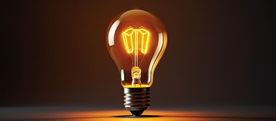 Stock photo image of a simple bulb lamp with copy space
