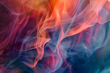 A vibrant abstract background featuring swirling smoke patterns with blue and purple hues