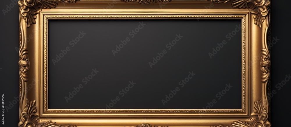 Aufkleber Isolated background with a retro golden rectangular frame for photography Copy space image