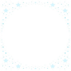 Blue christmas frame. Stars, dots, pastel color. Vector illustration. Celebration, invitation, greeting, party, holiday, decor, decoration, decorative element. Background, template, banner, poster.