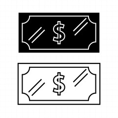 Simple dollar bill icon design