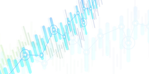Abstract blue and white analytical graph lines on a clean background, representing data analysis or financial chart concept