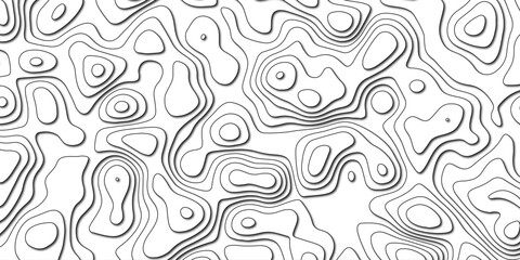 Hand-drawn elevation contour illustration with decorative abstract effect

