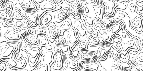 Hand-drawn elevation contour illustration with decorative abstract effect

