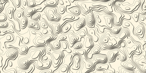 Natural movement of elevation lines rendered in abstract line drawing

