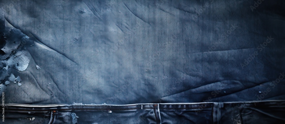 Aufkleber a copy space image of distressed denim jeans with a textured background