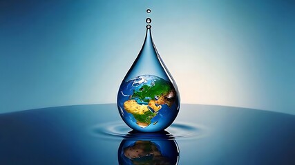 Fototapeta premium Earth in a drop of water