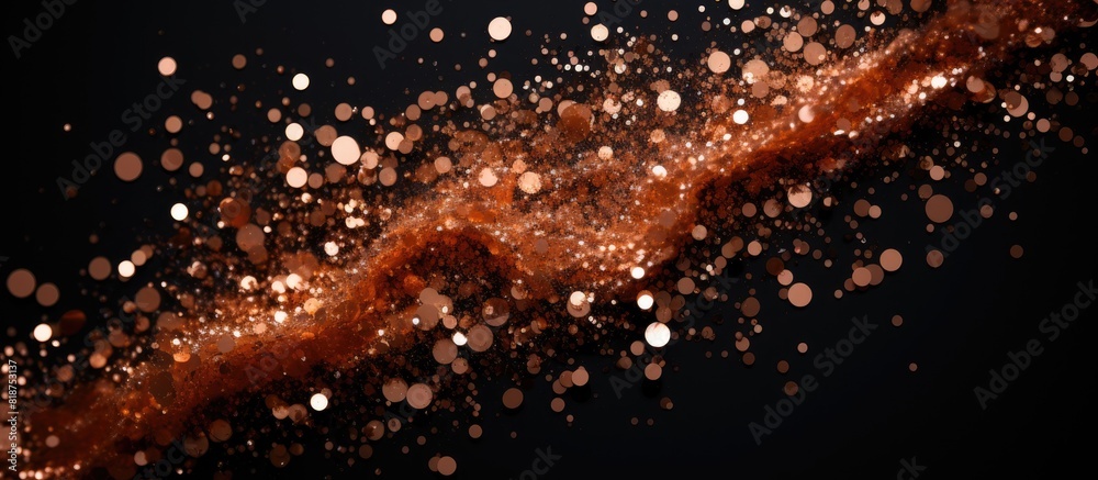 Aufkleber a beautiful top down view of rose gold glitter against a black background leaving plenty of room for