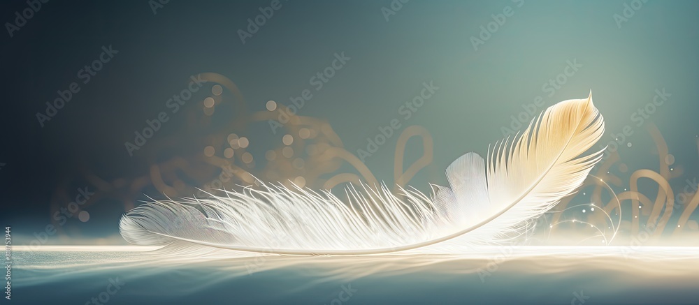 Poster Copy space image of a bird s white feather serving as a captivating backdrop