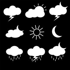 Simple cloud icon set design