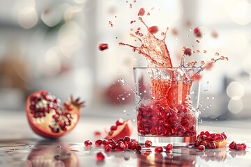 Pomegranate juice being poured into a glass