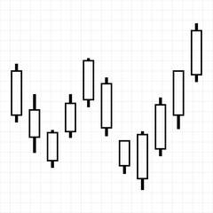 Candlestick chart icon vector design