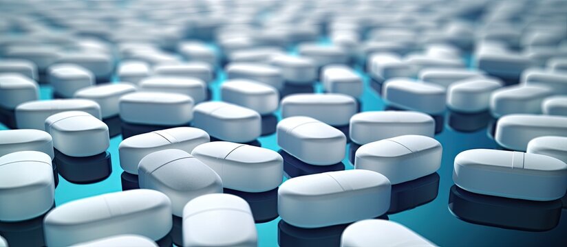 Pharmaceutical tablets of beclomethasone with copy space for medical concepts