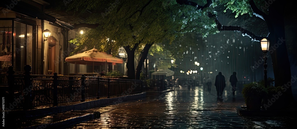 Aufkleber at nighttime a picturesque image with blurred lights in the background can be captured. creative ban