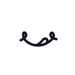 Yummy smile doodle logo icon sign Hand drawn ink sketch Product brand emblem Cute design Cartoon children's style Fashion print clothes apparel greeting invitation card flyer poster banner cover ad
