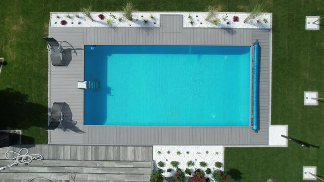 Aerial View of Backyard Swimming Pool