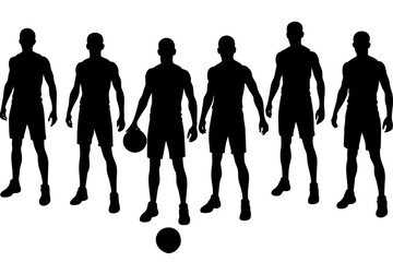 Vector set of Basketball players, silhouettes, Basketball silhouettes, vector Illustration Design.