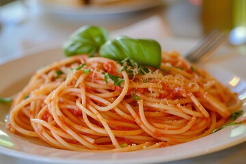 Classic Spaghetti with Tomato Basil Sauce