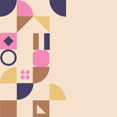 Square abstract background with geometric shape texture art