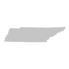 Gray solid map of the state of Tennessee