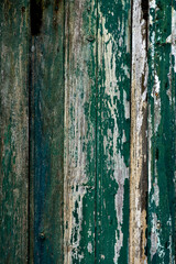Bright green wooden textured surface with hints of rust