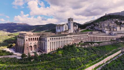 Impressive medieval Assisi town - religios center of Umbria, Italy