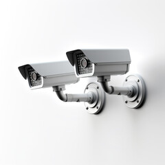 CCTV cameras isolated on white background