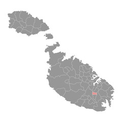 Santa Lucija District map, administrative division of Malta. Vector illustration.
