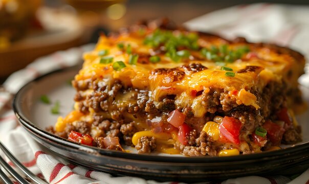 Calories in homemade hamburger casserole, Generative AI