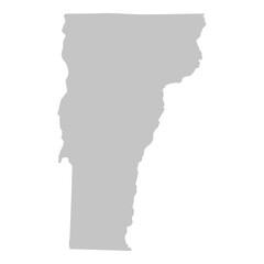 Gray solid map of the state of Vermont