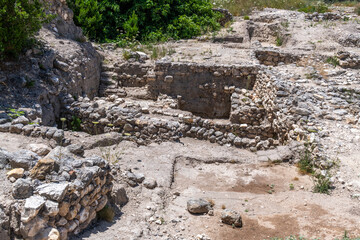 Newly excavated area at Tel Megiddo National Park which is an archaeological site in northern...