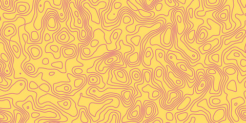 Decorative mapping background with continuous organic contour lines

