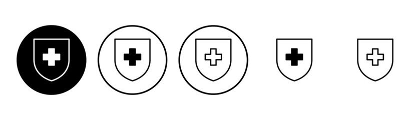 Health insurance icon set. Insurance health document icon