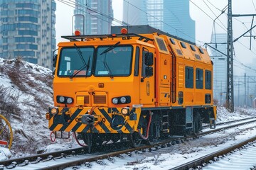 Railroad Track Maintenance Inspection Vehicle A specialized inspection vehicle used for detailed track examination