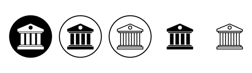 Bank icon set. bank vector icon, museum, university