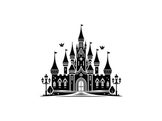 Fototapeta premium Fairytale Wonder: Captivating Princess Castle Vector for Enchanting and Whimsical Art