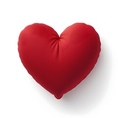 3D red heart isolated on white background. Generative AI.