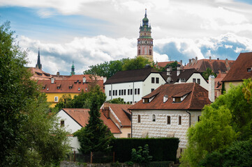 Obraz premium Nice view of the historic center of Cesky Krumlov, Czech Republic 