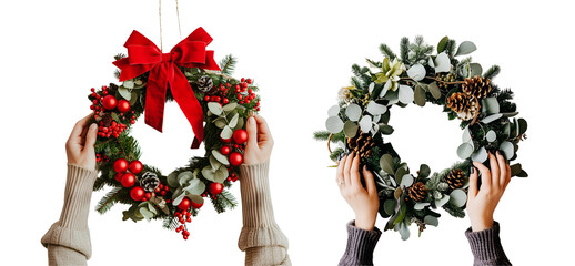 christmas wreath isolated on white