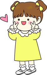 브이하는 여자아이