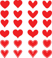Collection of heart illustrations, Love symbol icon set, love symbol vector. heart vector