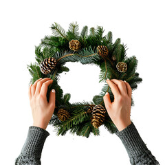 christmas wreath isolated on white