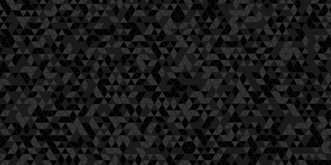 Vector geometric seamless technology gray and black triangle background. Abstract digital grid light pattern black Polygon Mosaic triangle Background, business and corporate background.