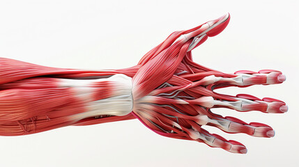 realistic illustration of human hand muscles system