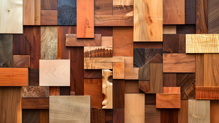 A close up of a wooden wall with various planks