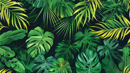 Summer seamless pattern with exotic foliage. Backdrop