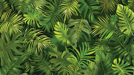 Summer seamless pattern with exotic foliage. Backdrop