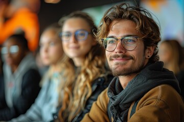 Group of people sitting together